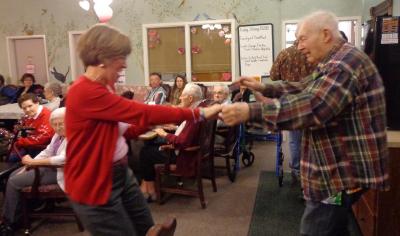 Dancing to the music